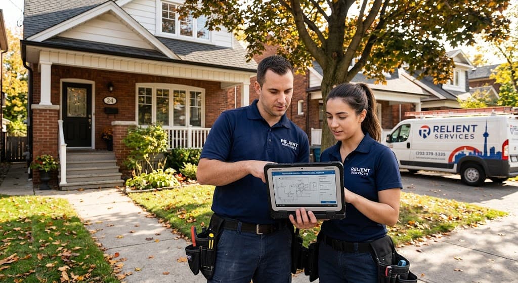 Skilled technician completing service work