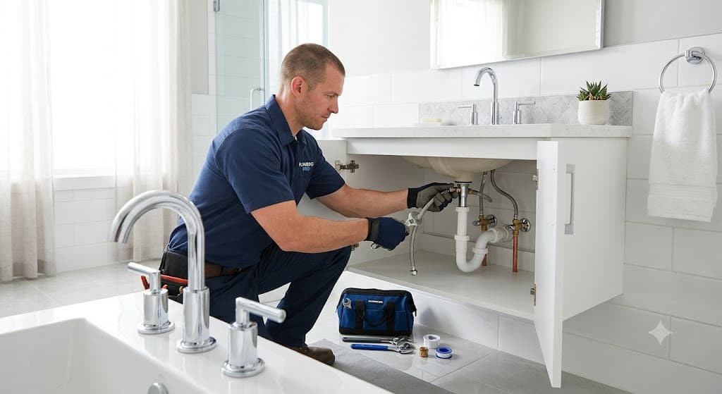 Bathroom plumbing fixture installation
