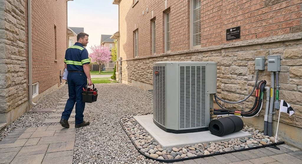 HVAC outdoor unit inspection