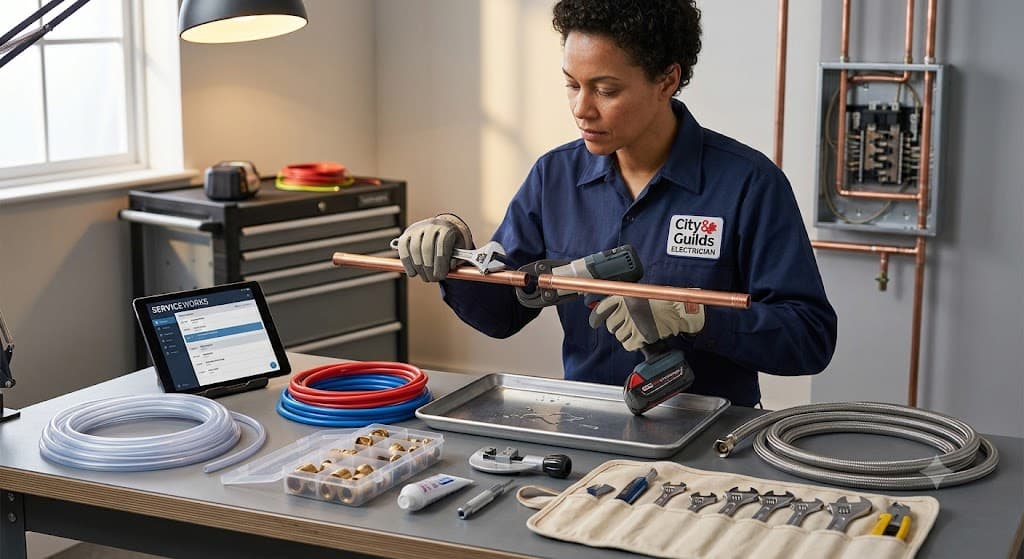 Professional plumbing repair in progress
