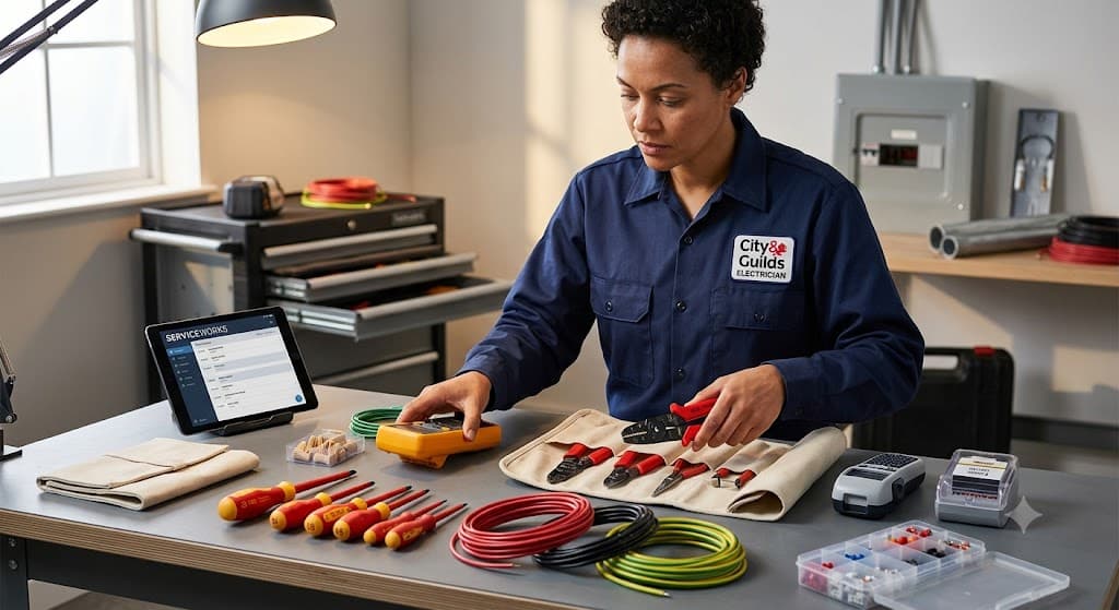 Licensed electrician performing electrical diagnostics